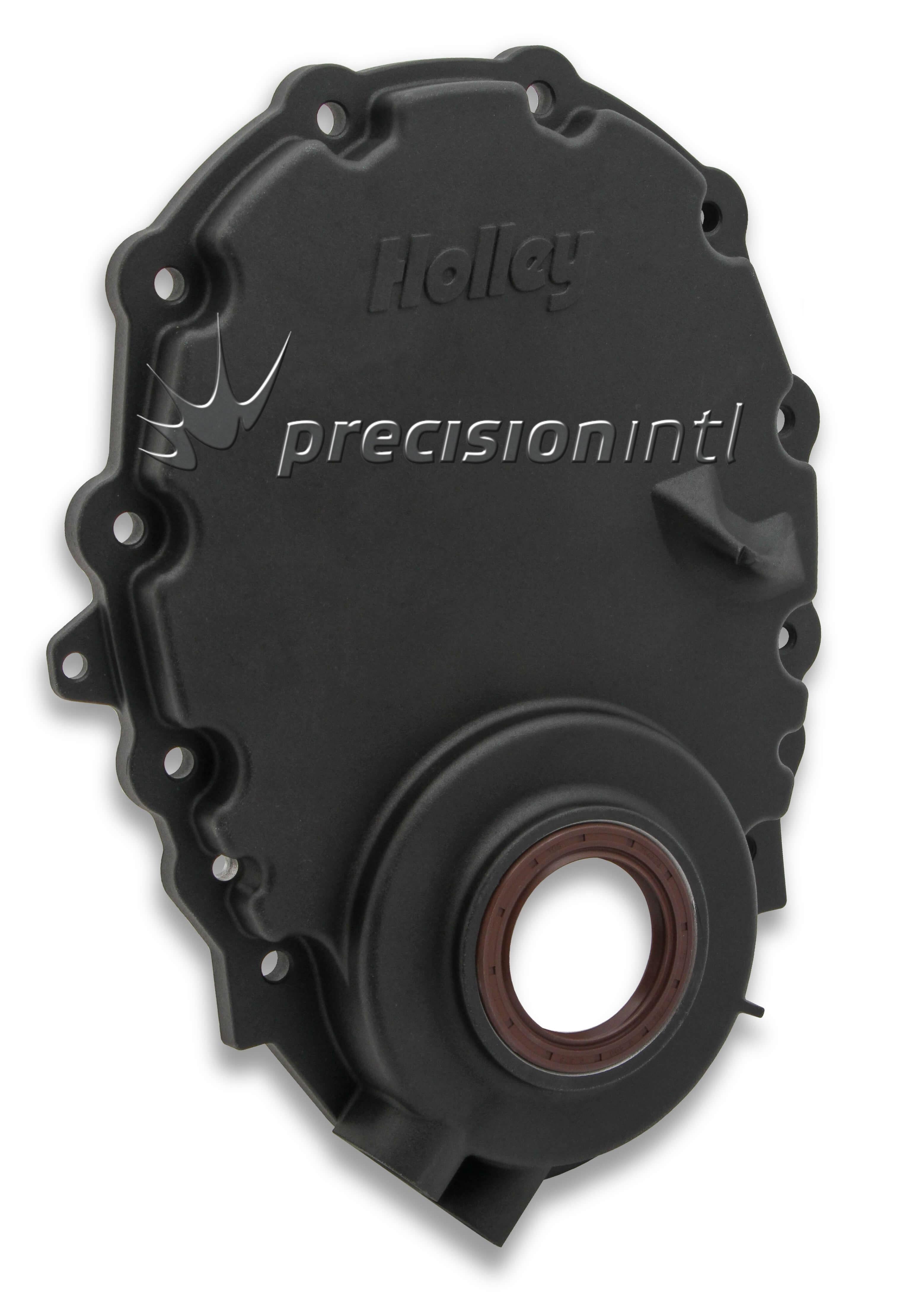 HOLLEY 21151 SBC TIMING CHAIN COVER WITHOUT CRANK SENSOR BLACK FINISH