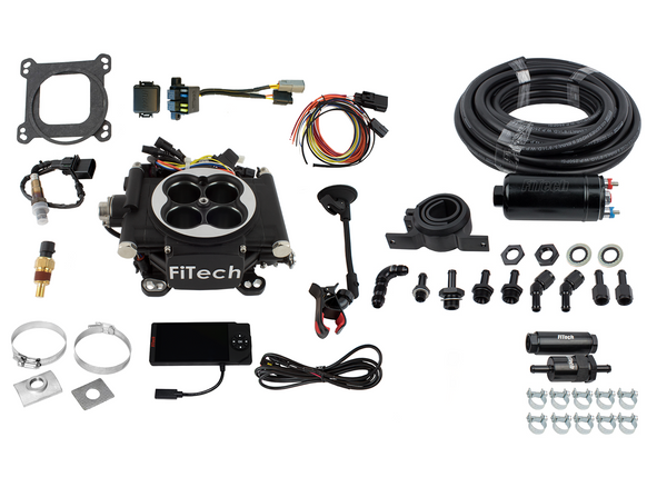 FITECH 31002 GO EFI 4 200-600HP BLACK EFI SYSTEM WITH INLINE FUEL DELIVERY KIT