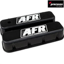 AFR 6723 BLACK POWDER COAT VALVE COVERS (PR) BBC INC GROMMETS/BAFF