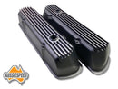 AUSSIESPEED AS0100B 253/304/308 HOLDEN V8 TALL ALLOY ROCKER COVERS FINNED BLACK USE AS0291 BOLT KIT