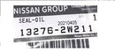 NISSAN 13276-2W211 INJECTOR OIL SEAL HAT STYLE EACH FOR ZD30 4 REQUIRED