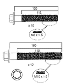 PERMASEAL HBS250 HEAD BOLT KIT FORD/MAZDA P5AT EVEREST RANGER BT50 M10x1.5x160 M8