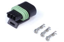 HALTECH HT-030414 PLUG AND PINS ONLY - DELPHI 3 PIN SINGLE ROW FLAT COIL CONNECTOR