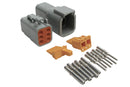 HALTECH HT-031015 PLUG AND PINS ONLY - MATCHING SET OF DEUTSCH DTM-6 CONNECTORS (7.5 AMP)