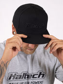 HALTECH HT-301000 SNAP BACK CAP BLACK ON BLACK