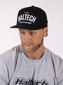 HALTECH HT-301002 SNAP BACK CAP BLACK WITH WHITE TEXT
