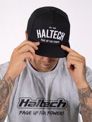 HALTECH HT-301002 SNAP BACK CAP BLACK WITH WHITE TEXT