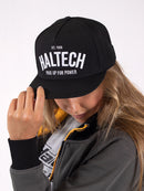 HALTECH HT-301002 SNAP BACK CAP BLACK WITH WHITE TEXT