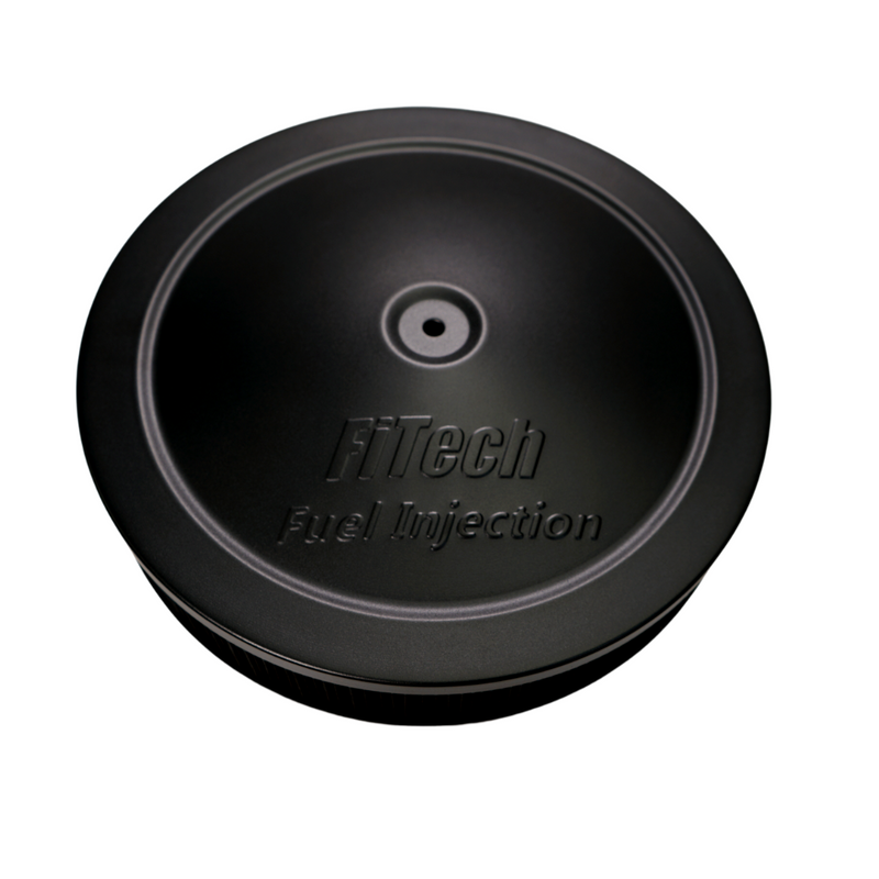 FITECH 42302 14" X 3" DROPBASE AIR CLEANER ASSEMBLY WITH BLACK LID & HARDWARE