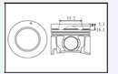 HYPATEC PTIS40954HDB STD PISTON SET ISUZU 4JJ1-TC 5/12 TO 9/16 USE RS6985 STD RINGS