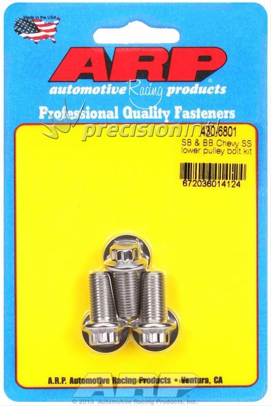 ARP 430-6801 STAINLESS LOWER PULLEY BOLTS SUITS SBC BBC
