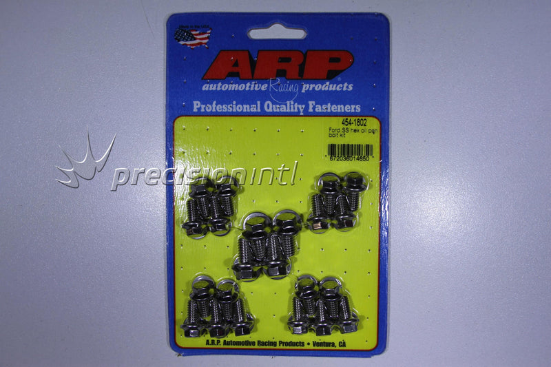 ARP 454-1802 SS HEX OIL PAN BOLT KIT FORD 289-302-351C & 351W EARLY