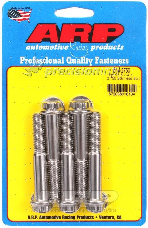 ARP 614-2750 7/16-14 X 2.750 12PT SS PACK OF 5 BOLTS