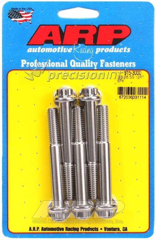 ARP 615-3000 3/8-16 X 3.000 12PT SS PACK OF 5 BOLTS