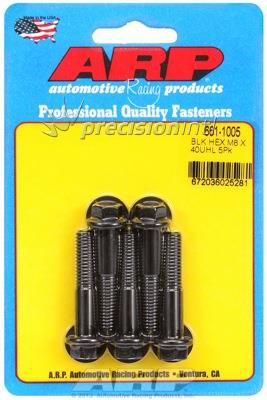 ARP 661-1005 M8 X 1.25 X 40 HEX BLACK PACK OF 5 BOLTS