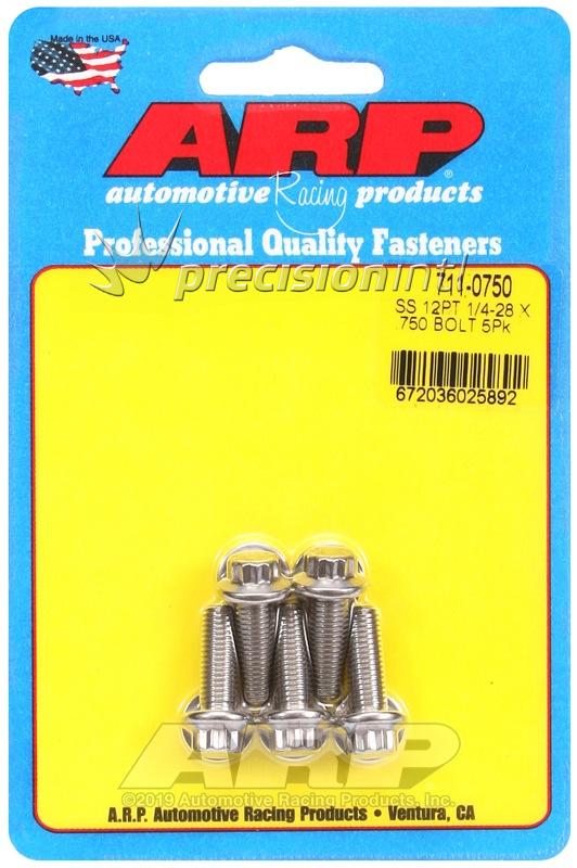 ARP 711-0750 1/4-28 X .750 12PT SS PACK OF 5 BOLTS