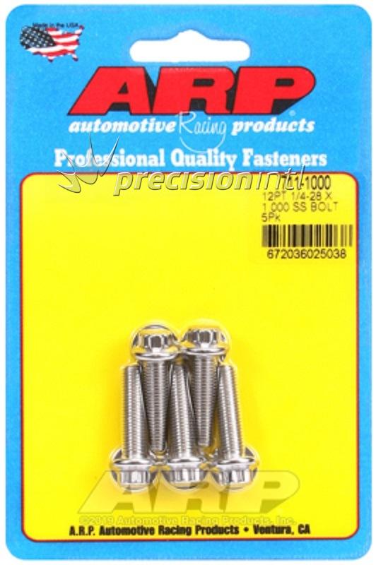 ARP 711-1000 1/4-28 X 1.000 12PT SS PACK OF 5 BOLTS