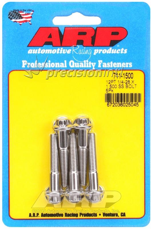 ARP 711-1500 1/4-28 X 1.500 12PT SS PACK OF 5 BOLTS