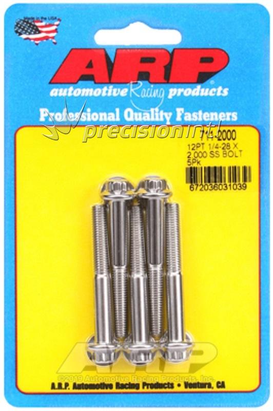 ARP 711-2000 1/4-28 X 2.000 12PT SS PACK OF 5 BOLTS