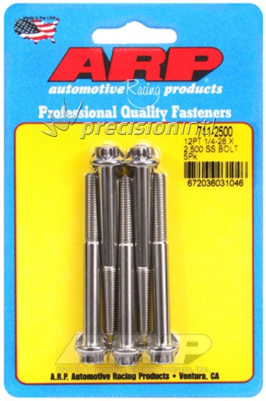 ARP 711-2500 1/4-28 X 2.500 12PT SS PACK OF 5 BOLTS
