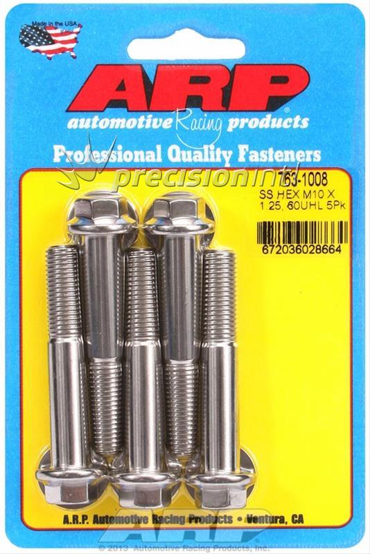 ARP 763-1008 M10 X 1.25 X 60 HEX SS PACK OF 5 BOLTS