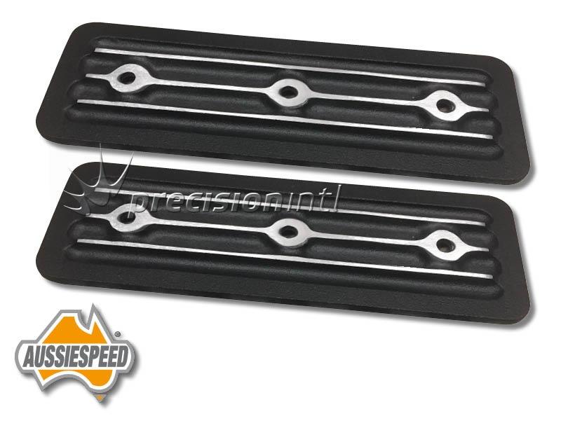 AUSSIESPEED AS0186B HOLDEN 6 FINNED ALLOY SIDE PLATES SATIN BLACK