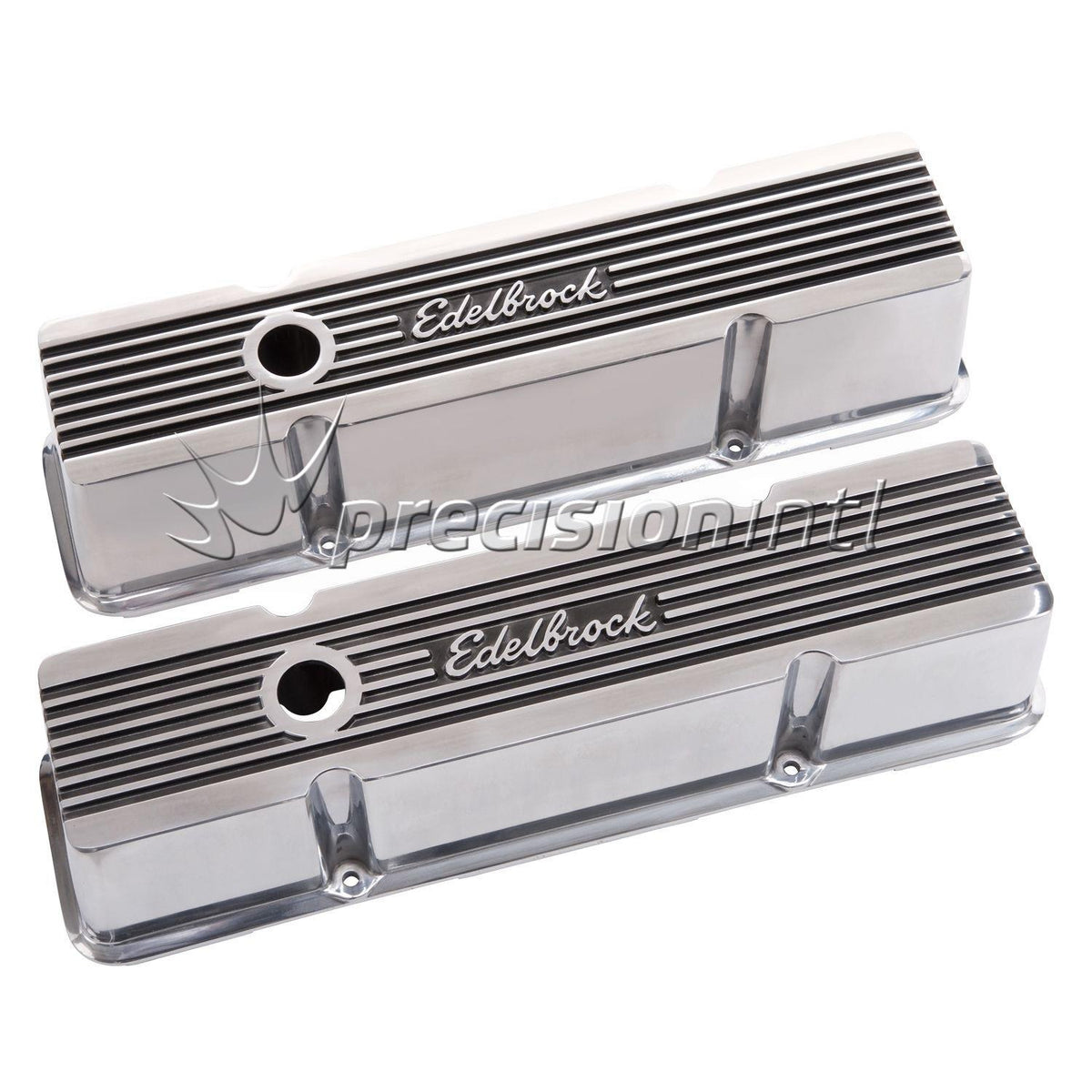 EDELBROCK 4263 ELITE II SERIES VALVE COVERS TALL PROFILE PAIR SBC 262-