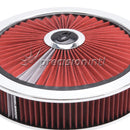 EDELBROCK 43660 PRO-FLO CHROME ROUND 14¨ AIR CLEANER 3.125¨PRO-FLO RED ELEMENT