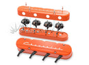 HOLLEY 241-178 2-PIECE VALVE COVER GM LS CHEVROLET LOGO-FACTORY ORANGE FINISH