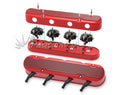 HOLLEY 241-184 LS 2 PIECE ALUMINIUM VALVE COVERS INC COIL MOUNTS & COVER-RED FINISH