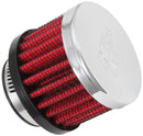 K&N 62-1370 VENT AIR FILTER / BREATHER CHROME TOP 1¨ ID FLANGE 2¨ OD 1.5¨ HEIGHT