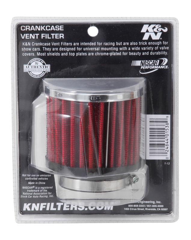 K&N 62-1480 REUSABLE VENT BREATHER AIR FILTER 1-3/4"VENT 3"D 2-1/2"H CHROME