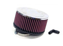 K&N RA-046V Universal Chrome Air Filter 2-1/16O/S Flg 6Od 3H NLA